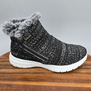 Telic Boots Womens 6 Black Gray Apres-Ski Recovery Zip Up Faux Fur Ankle Booties